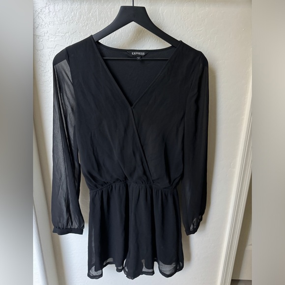 Express Black Long Sleeve Romper - Picture 3 of 5